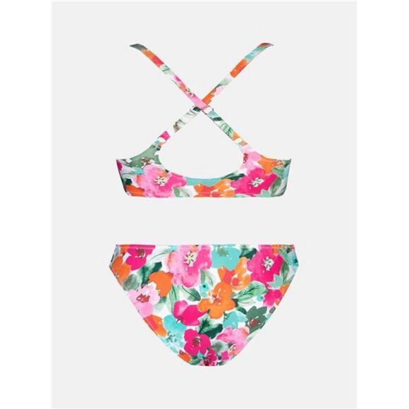 Women's Two Piece Bikini Set Floral Print Knot Bunny Tie - Picture 6 of 7
